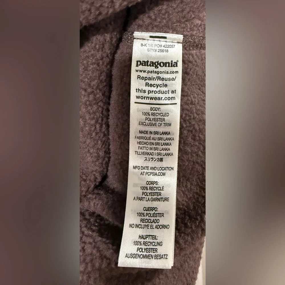 Patagonia Better Sweater Women’s Medium 1/4 Zip Fleece Pullover Brown - Picture 6 of 9